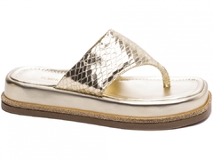 Sandália Plataforma Croco: Glamour em Dourado