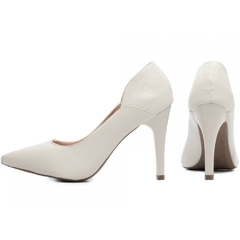 Scarpin Luxo Classe A Salto 10 Fino Super Elegante Off White - comprar online