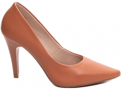 Scarpin Salto 10cm Fino Cone | Lindo Fechado Atras | Caramelo