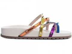 Sandália Papete Verão: Estilo vibrante | Apliques coloridos | Multicolorido - Calçadospravc | Comprar Calçados Femininos Online | Comprar Scarpins