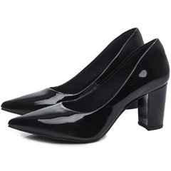 Scarpin Verniz Preto Salto Grosso 8.5cm Elegancia e Conforto na internet