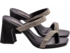 Sandália Tamanco Feminino: Strass Prata | 7,5cm | Coleção Verão - Calçadospravc | Comprar Calçados Femininos Online | Comprar Scarpins