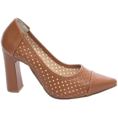 Scarpin Caramelo Confortavel Salto 9cm Antiderrapante