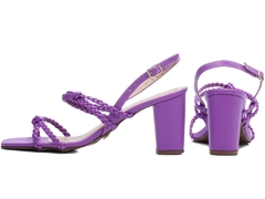 Sandália Salto Grosso: Elegância em Napa Roxo | 8,5cm | CALIENTE - comprar online