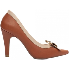 Scarpin Bico Fino Salto 9cm Estilo e Glamour Caramelo - loja online