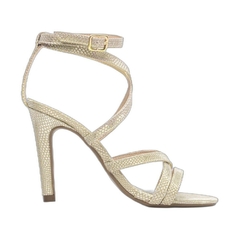 Sandalia Feminina Elegante Ouro Light Salto Fino 9.5cm Torricella - loja online