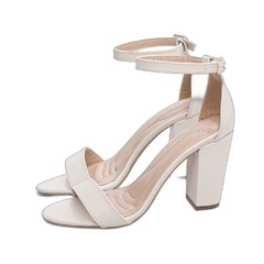 Sandalia Off White Confortavel Salto 9cm Antiderrapante na internet