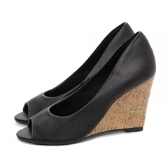 Anabela Plataforma Cunha Feminina Preto Elegancia e Conforto em Preto Classico - Calçadospravc | Comprar Calçados Femininos Online | Comprar Scarpins