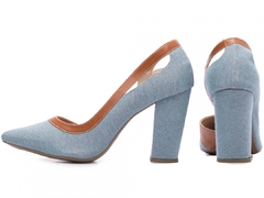 Sapato Scarpin Feminino Salto 8,5cm Caramelo com Jeans - comprar online