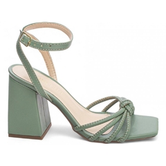 Sandalia Verde Confortavel Salto 9cm Antiderrapante