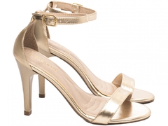 Sandalia Salto 9,5cm | Luxo Dourado Elegancia em Ouro Light - Calçadospravc | Comprar Calçados Femininos Online | Comprar Scarpins