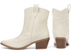 Bota Texana Country Cano Baixo | Elegância e Conforto em Napa Off White com Bordados na internet