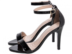 Sandalia Salto 9,5cm | Elegancia Conforto Charme Verniz Preto na internet