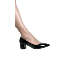 Scarpin Tradicional Luxo Salto 5cm Grosso Verniz Preto - comprar online