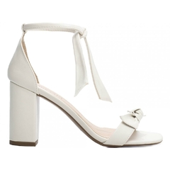 Sandalia Feminina de Amarrar Salto 8.5cm Off White - loja online