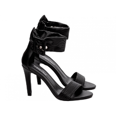 Sandalia Feminina Salto 9.5cm Preto Elegancia e Conforto para os Dias Quentes - Calçadospravc | Comprar Calçados Femininos Online | Comprar Scarpins