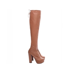 Bota Over Caramelo Arrasadora Salto 14.5cm Elegancia e Conforto em Cada Passo - Calçadospravc | Comprar Calçados Femininos Online | Comprar Scarpins