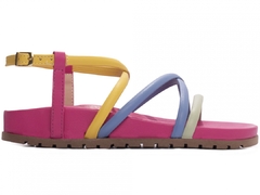 Sandália Papete Verão: Cores Vibrantes | Fivela Dourada | Multicolorido - Calçadospravc | Comprar Calçados Femininos Online | Comprar Scarpins