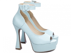 Scarpin Feminino Meia Pata Salto 13cm Plataforma 3,5cm Azul - Calçadospravc | Comprar Calçados Femininos Online | Comprar Scarpins
