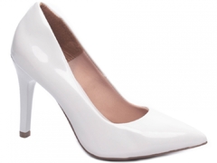 Scarpin Clássico Ellegancê Salto 10cm Fino em Cone Branco - Calçadospravc | Comprar Calçados Femininos Online | Comprar Scarpins