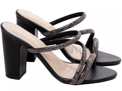 Tamanco Salto 8,5cm | Elegância em Cada Passo em Preto Strass - Calçadospravc | Comprar Calçados Femininos Online | Comprar Scarpins