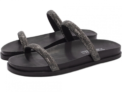 Sandália Papete Birken: Strass Grafite | Detalhes em Grafite | Vc + Linda ainda em Preto | Solado Preto - comprar online