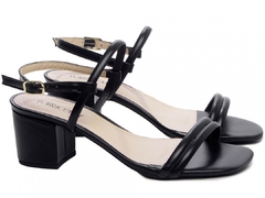 Sandália Innovation Salto 5,5cm Robusto + Fivela Napa Preto - Calçadospravc | Comprar Calçados Femininos Online | Comprar Scarpins
