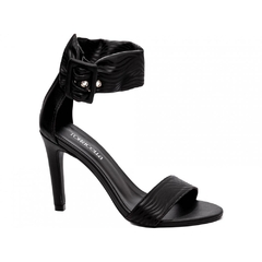 Sandalia Feminina Salto 9.5cm Preto Elegancia e Conforto para os Dias Quentes