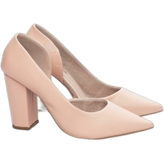 Scarpin Aberto do Lado Salto 8.5cm Glamour Inovador em Rose - Calçadospravc | Comprar Calçados Femininos Online | Comprar Scarpins