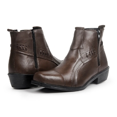 Bota Masculina De Couro Fechada com Ziper | 37 a 44 | Café - comprar online