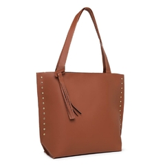 Bolsa Feminina Rebite Grande Marrom - comprar online