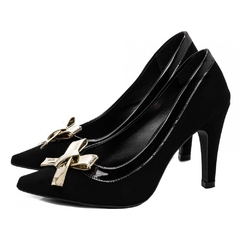 Scarpin Bico Fino Salto 9cm Estilo e Elegancia em Nobuck Preto na internet