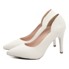 Scarpin Luxo Classe A Salto 10 Fino Super Elegante Off White na internet