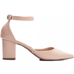 Scarpin Glamour Verniz Rose Salto 6.5cm Fechado Atras - loja online