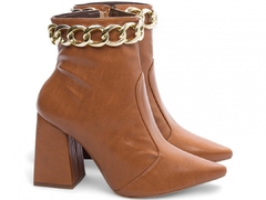 Bota Bico Fino Cano Médio Salto 9cm | Glamour e Elegancia | Caramelo - Calçadospravc | Comprar Calçados Femininos Online | Comprar Scarpins