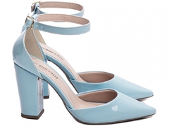 Scarpin Aberto com Fivela Salto 9cm| Glamour Noturno em Azul - Calçadospravc | Comprar Calçados Femininos Online | Comprar Scarpins