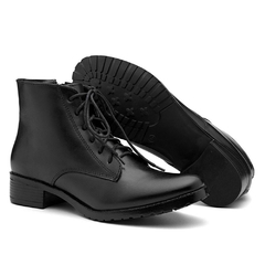 Bota Coturno Feminina Cano Baixo Preto