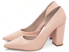 Scarpin Aberto do Lado Salto 8,5cm | Glamour Inovador em Rose na internet