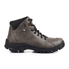 Coturno Bota Masculina De Couro Resistente | 37 a 44 | Cinza