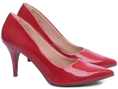 Scarpin Verniz Arrasadora Salto 8,5cm Fino Elegante Vermelho - Calçadospravc | Comprar Calçados Femininos Online | Comprar Scarpins