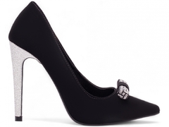 Sapato Scarpin Salto 12 | Luxo e Elegância em Nobuck Preto - loja online