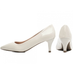 Scarpin Tradicional Luxo Salto 6cm Fino Off White - comprar online