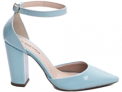 Scarpin Aberto com Fivela Salto 9cm| Glamour Noturno em Azul