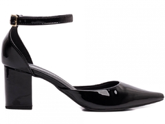 Scarpin Salto 6,5cm Fechado Atras | Glamour Verniz em Preto - loja online