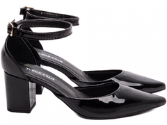 Scarpin Salto 6,5cm Fechado Atras | Glamour Verniz em Preto - Calçadospravc | Comprar Calçados Femininos Online | Comprar Scarpins