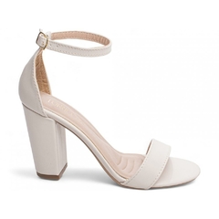 Sandalia Off White Confortavel Salto 9cm Antiderrapante