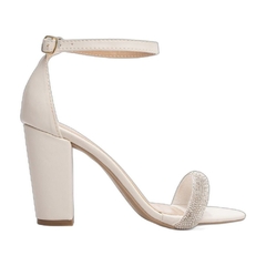 Sandalia Off White com Strass Salto 9cm Antiderrapante - loja online