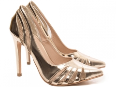 Scarpin Salto 12cm em Verniz Metalizado Specchio Ouro Light - Calçadospravc | Comprar Calçados Femininos Online | Comprar Scarpins