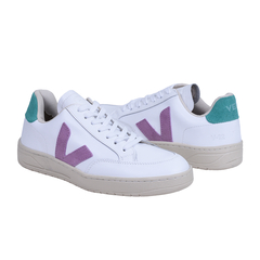 Tenis V-12 em Couro V Lilas | 34 a 39 | Branco / Acqua na internet