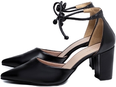 Sapato Scarpin Salto 8cm Robusto e Elegante em Preto na internet